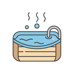 Hot tub spa jacuzzi vector illustration for relaxation and hydrotherapy at home or resort pools