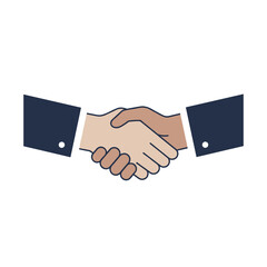 Two business hands shaking in agreement on a white background for a deal or partnership

