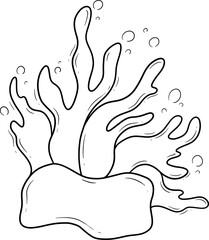 underwater coral cartoon outline