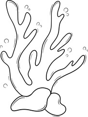 seaweed algae cartoon outline