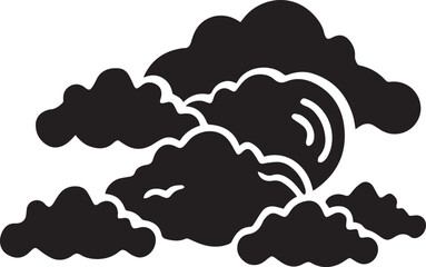 sky detailed black and white silhouette clouds, atmospheric lighting, cinematic mood, dramatic contrast, volumetric, highly detailed, intricate, photorealistic