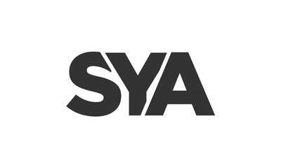 SYA logo design template with strong and modern bold text. Initial based vector logotype featuring simple and minimal typography. Trendy company identity.