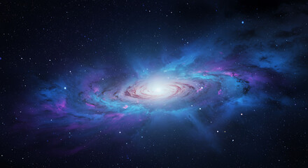 Fototapeta premium Breathtaking spiral galaxy with swirling arms of stars and cosmic dust in vibrant colors