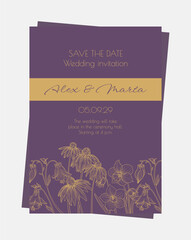Exotic Floral Invitation Templates – Minimal Line Art Cards. A stylish collection of vector invitation templates featuring hand-drawn exotic flowers in elegant line art style. Ideal for weddings.