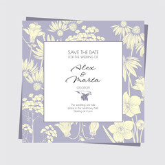 Exotic Floral Invitation Templates – Minimal Line Art Cards. A stylish collection of vector invitation templates featuring hand-drawn exotic flowers in elegant line art style. Ideal for weddings.