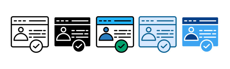 Account Verification Icon Set Multiple Style Collection