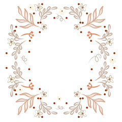 Leafy.  Botanical flower Frame. Vector illustration. Engraving