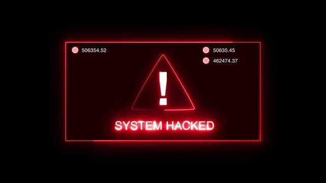 System hacked security breach computer hacking warning message hacked alert Business server show security hacked alert warning sign , Virus code software hack concept,  System hacked  Alert Message
