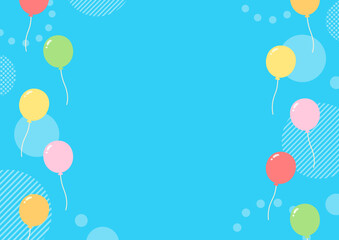 風船と幾何学模様の背景イラスト02 © GRACE