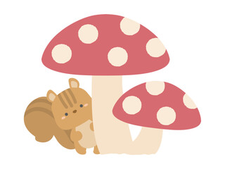 リスとキノコ03