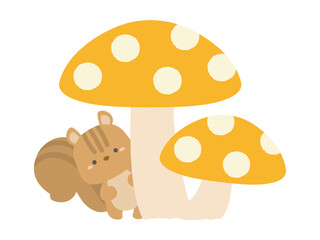 リスとキノコ02