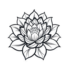 Lotus flower or water lily silhouette icon