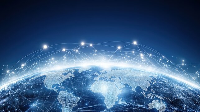 Abstract cosmic landscape with celestial glow digital art for background future technology innovation and artificial intelligence concept