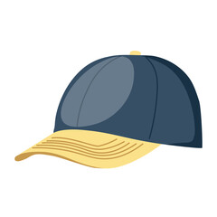 Baseball cap with visor, modern unisex hat, headwear for casual and sports style. Sun protection accessory.