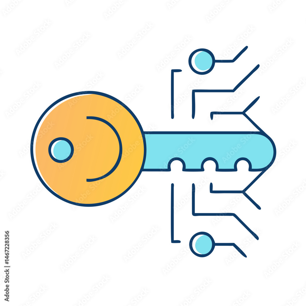 Poster digital key technology security access control encryption cybersecurity network connection protectio