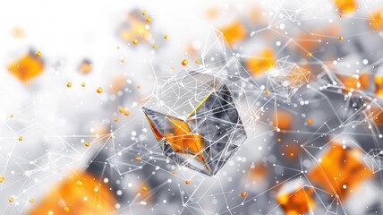 Abstract vivid orange cube graphic with vividness brightness light style design. Modern art seamless diagram geometric pattern scatter arrangement perfect for creative background and wallpaper. AIG53.