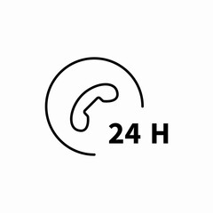 24h customer service icon vector sign