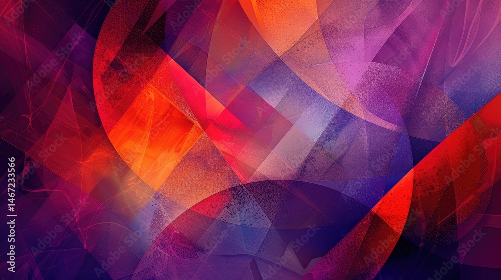 Poster colorful abstract circles and overlapping shapes with vibrant hues. abstract image of geometric shap