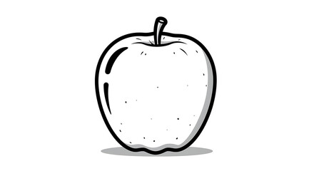 Obraz premium Cartoon apple illustration with bold outlines and simple shading for educational materials
