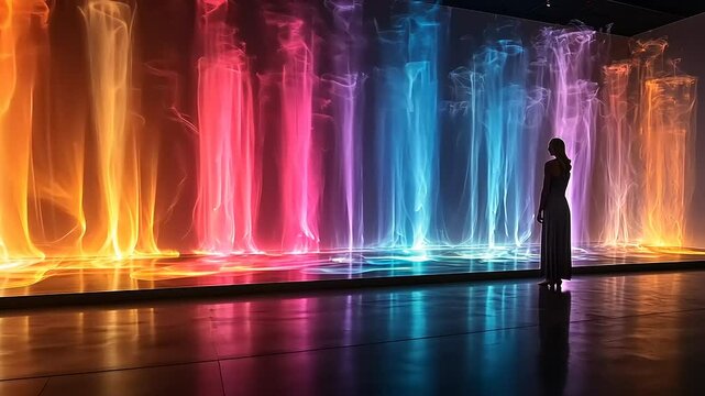 Colorful Light Waterfall Display