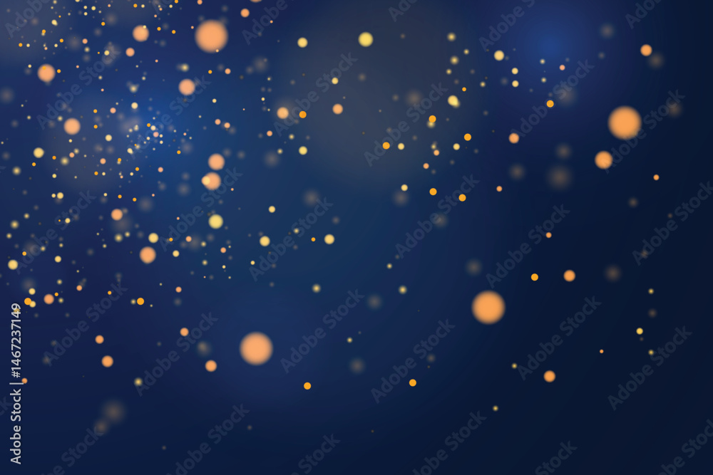 Poster abstract bokeh in gold and blue color luxury background
