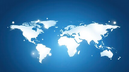 Fototapeta premium Luminous global network map conveying international connectivity and worldwide business solutions with sparkling digital communication concept