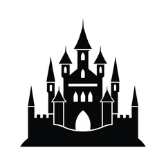 Obraz premium Castle Turrets Vector Silhouette Graphic