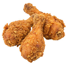 fried chicken wings on white background