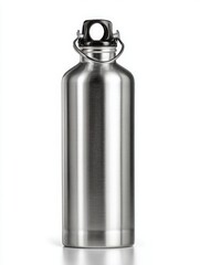 A sleek, minimalist stainless steel water bottle against a clean backdrop. This design is both functional and aesthetically pleasing, perfect for staying hydrated on the go
