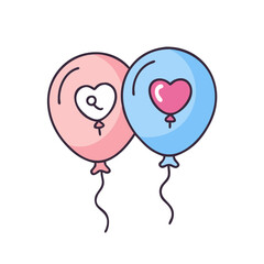 Celebrate gender reveal party with balloons for baby shower announcement and decoration event