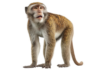 Fototapeta premium Monkey standing with curious expression, isolated on transparent background