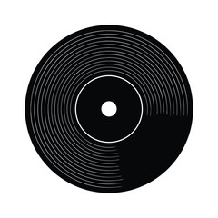 Vinyl Record Grooves Vector Silhouette