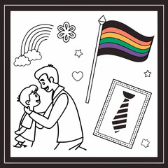 Vector of a beautiful moment between father and son