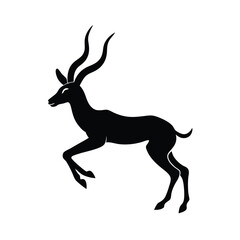 Fototapeta premium Springbok Leaping Vector Silhouette Art