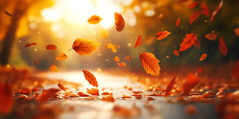 Autumn Leaves Falling Beautiful Fall Background Image