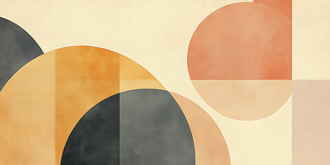 Abstract Art Print Warm Earth Tones Circle Background  Modern Wall Decor