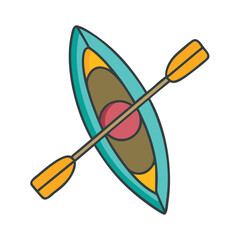 Isolated kayak clip art for water sports summer recreation paddling adventure design vector art