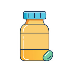 Vitamin bottle supplement capsule medication health wellness nutrition diet pill remedy treatment