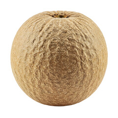 Detailed view of a halved bael fruit with its fibrous interior and seeds, isolated on transparent background, perfect for natural health illustrations, food styling, or wellness content.