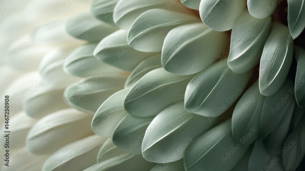 Poster delicate ivory petals are intricately layered, softly illuminated by natural light against a blurred