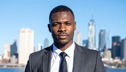 Fototapeta premium 高層ビルを背景にしたポートレート,Portrait with skyscrapers in background 