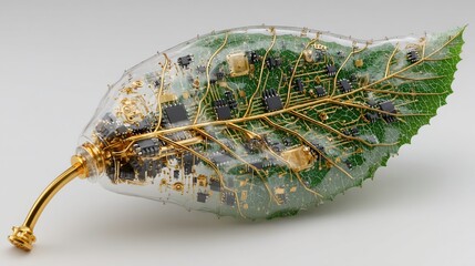 Bio-circuitry: Leaf and Technology Fusion