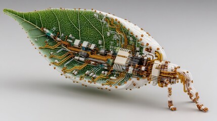 Bio-Digital Leaf Insect: A Fusion of Nature and Technology