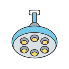 Illustration of surgical operating room light fixture for medical procedure and examination use