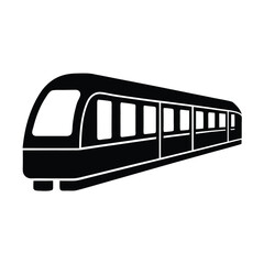 Subway Train Cars Vector Silhouette Art
