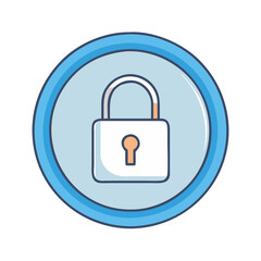 Secure access control padlock icon for data protection and privacy concept illustration