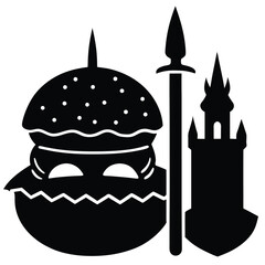 Burger Knight A Medieval Fast Food Fusion Illustration