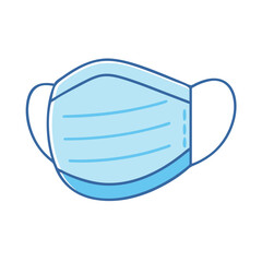 Medical face mask vector illustration for virus protection and healthcare safety concept art