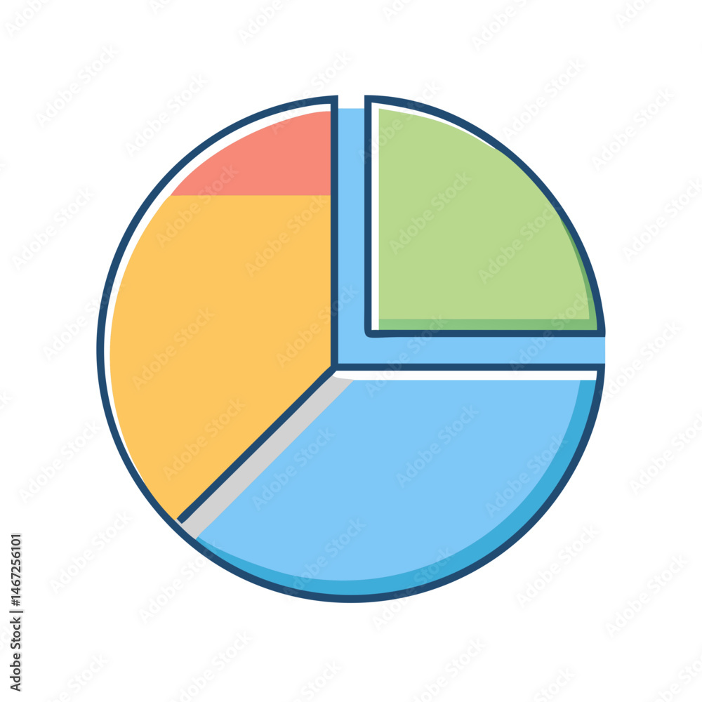 Poster understanding data visualization with a pie chart diagram for business and statistics analysis