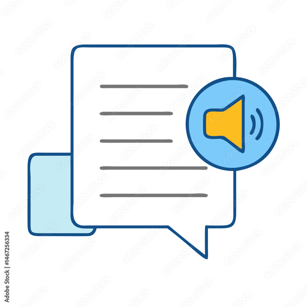 Poster audio message notification icon vector design for social media and communication app interface